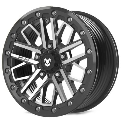 BULLITE [PRO-04] 15 x 7.0 / 5 x 114.3, RIB - Satin Black rim, Gunmetal Gray beadlock