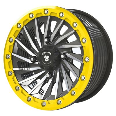 BULLITE [BT-08] 15 x 7.0 / 4 x 137 - Satin Black Rim, Neo Yellow Beadlock