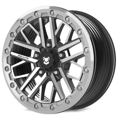 BULLITE [PRO-04] 15 x 7.0 / 5 x 114.3, RIB - Satin Black rim, Raw beadlock