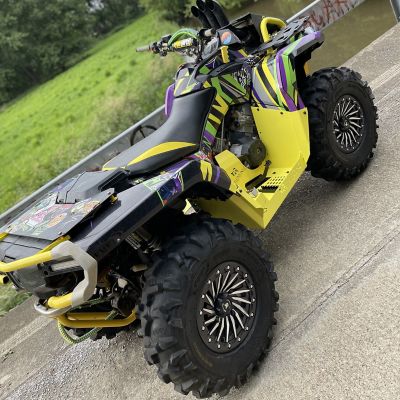 Image showing  BT-08 14 x 7.0 / 4 x 137, Satin Black Rim, Gunmetal Gray Beadlock