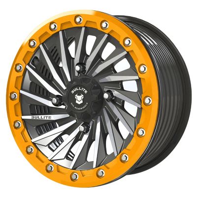 BULLITE [BT-08] 14 x 7.0 / 4 x 137 - Satin Black Rim, Aerospace Orange Beadlock