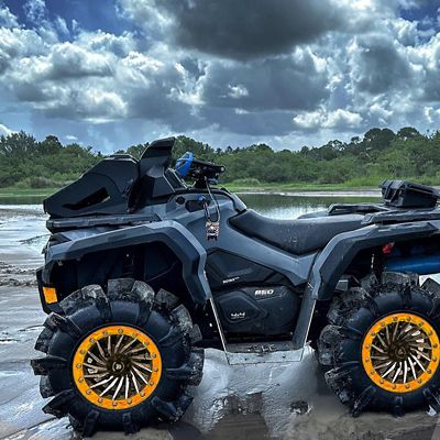 Image showing  [BT-08] 15 x 7.0 / 4 x 156 - Satin Black rim, Aerospace Orange beadlock