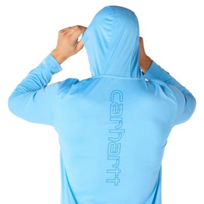 Image showing 2 th Carhartt Men's Force Sun Defender Lightweight Logo Graphic Long-Sleeve Hooded T-Shirt