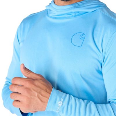 Image showing 6 th Carhartt Men's Force Sun Defender Lightweight Logo Graphic Long-Sleeve Hooded T-Shirt