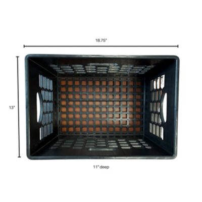 Image showing  Heavy-Duty Black Milk Crates for Storage, Organization, & More - Versatile & Durable, Stackable