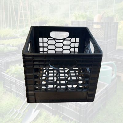 Image showing 6 th CrateMate Heavy-Duty Black Milk Crates for Storage, Organization, & More - Versatile & Durable, Stackable
