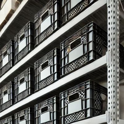 Image showing 7 th CrateMate Heavy-Duty Black Milk Crates for Storage, Organization, & More - Versatile & Durable, Stackable