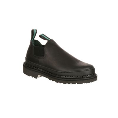 Georgia Boot Men's Giant Wedge Romeo Work Shoes, Black slip on shoes