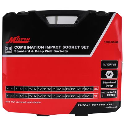 Image showing  1/2 in. Dr. SAE 6-Point Standard and Deep Impact Socket Set - (39 Pieces)