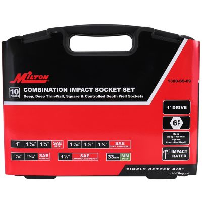 Image showing  1 in. Dr. 10 pc. SAE & Metric Heavy Duty Wheel Impact Socket Set