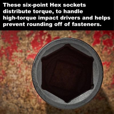 Image showing 5 th Milton 1 in. Dr. 10 pc. SAE & Metric Heavy Duty Wheel Impact Socket Set