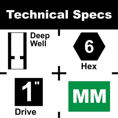 Image showing 7 th Milton 1 in. Dr. 10 pc. SAE & Metric Heavy Duty Wheel Impact Socket Set