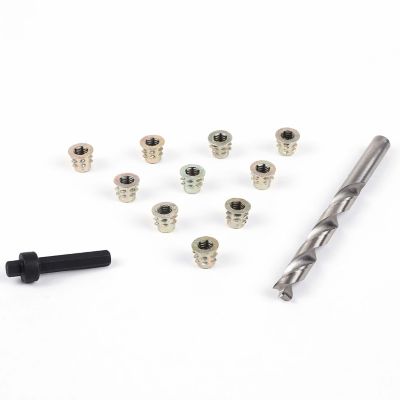 Image showing 1 th E-Z LOK Threaded Insert Installation Kit for Soft Wood, Flanged, 1/4-20 x 10mm