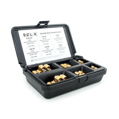 E-Z LOK Threaded Insert Assortment Kit for Hard Wood - Brass - 6-32 to 3/8-16