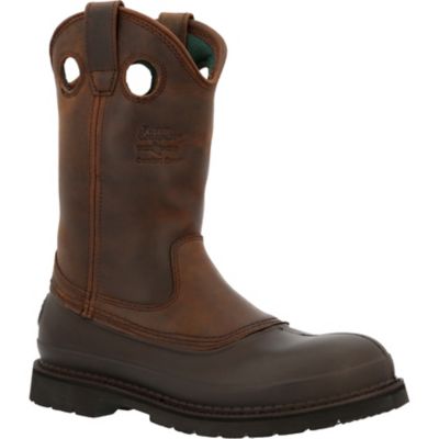 Georgia Boot Men's Pull-On Muddog Comfort Core Round Toe Work Boots, 11 in.