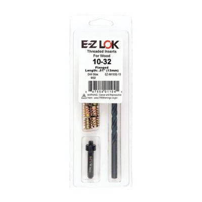 E-Z LOK Threaded Insert Installation Kit for Soft Wood - Flanged - 10-32 x 13mm
