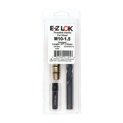 E-Z LOK Threaded Insert Installation Kit for Soft Wood - Flanged - M10-1.5 x 13mm