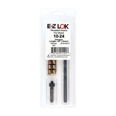 E-Z LOK Threaded Insert Installation Kit for Soft Wood - Flanged - 10-24 x 10mm