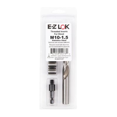 E-Z LOK Threaded Insert Installation Kit for Hard Wood - Stainless - M10-1.5