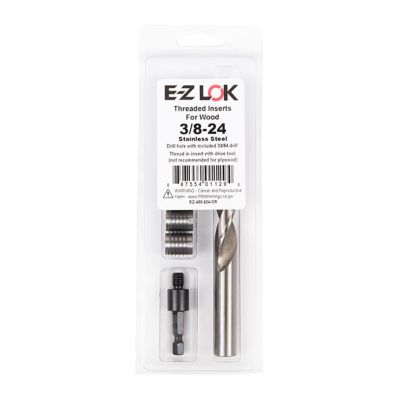 E-Z LOK Threaded Insert Installation Kit for Hard Wood - Stainless - 3/8-24