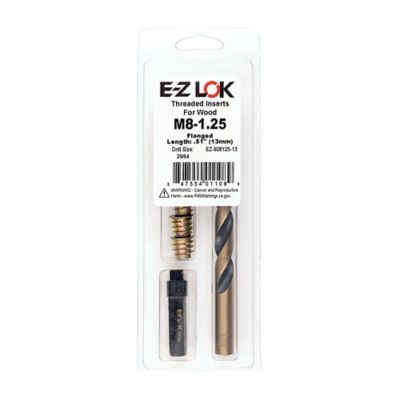 E-Z LOK Threaded Insert Installation Kit for Soft Wood - Flanged - M8-1.25 x 13mm
