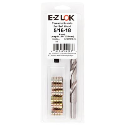 E-Z LOK Threaded Insert Installation Kit for Soft Wood - Flush - 5/16-18 x 20mm