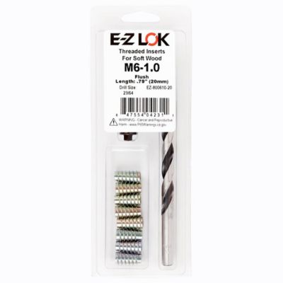 E-Z LOK Threaded Insert Installation Kit for Soft Wood - Flush - M6-1.0 x 20mm