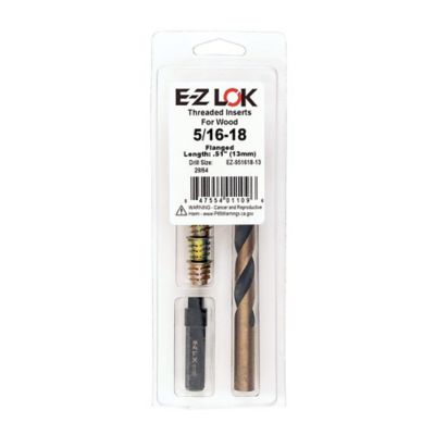 E-Z LOK Threaded Insert Installation Kit for Soft Wood - Flanged - 5/16-18 x 13mm