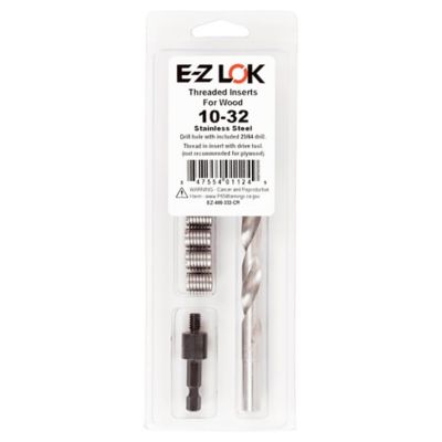 E-Z LOK Threaded Insert Installation Kit for Hard Wood - Stainless - 10-32