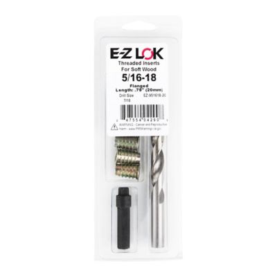 E-Z LOK Threaded Insert Installation Kit for Soft Wood - Flanged - 5/16-18 x 20mm