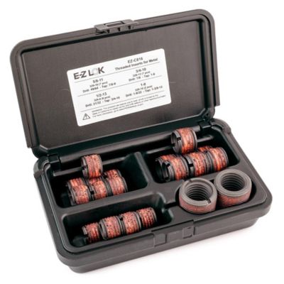 E-Z LOK Threaded Insert Assortment Kit for Metal - Carbon Steel - 1/2-13 to 1-8