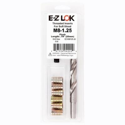 E-Z LOK Threaded Insert Installation Kit for Soft Wood - Flush - M8-1.25 x 20mm
