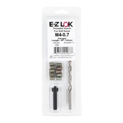 E-Z LOK Threaded Insert Installation Kit for Soft Wood - Flanged - M4-0.7 x 10mm