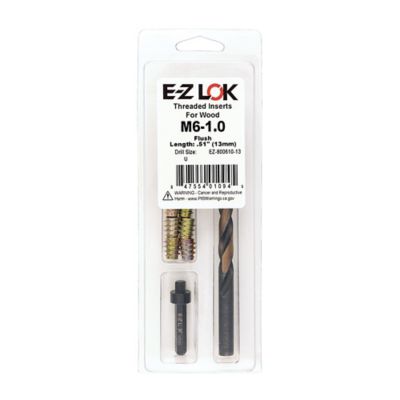 E-Z LOK Threaded Insert Installation Kit for Soft Wood - Flush - M6-1.0 x 13mm
