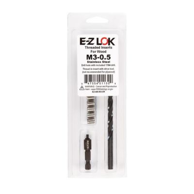 E-Z LOK Threaded Insert Installation Kit for Hard Wood - Stainless - M3-0.5