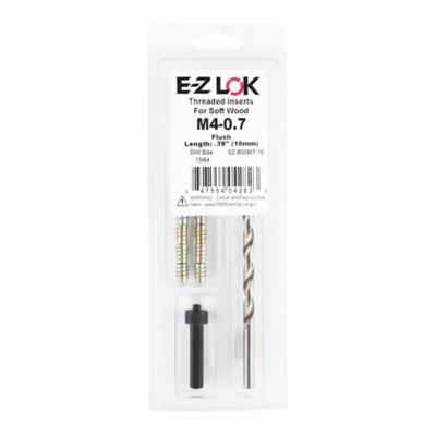 E-Z LOK Threaded Insert Installation Kit for Soft Wood - Flush - M4-0.7 x 10mm
