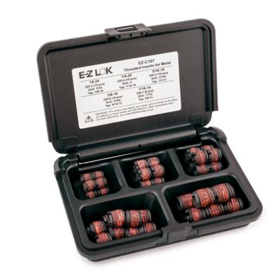 E-Z LOK Threaded Insert Assortment Kit for Metal - Carbon Steel - 10-24 to 7/16-14