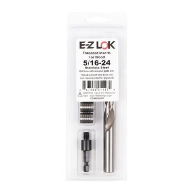 E-Z LOK Threaded Insert Installation Kit for Hard Wood - Stainless - 5/16-24