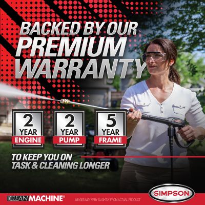 Image showing 7 th SIMPSON 3500 PSI at 2.5 GPM 196cc Engine with AX300 Pro Pump and 15 in. Scrubber Cold Water Gas Pressure Washer