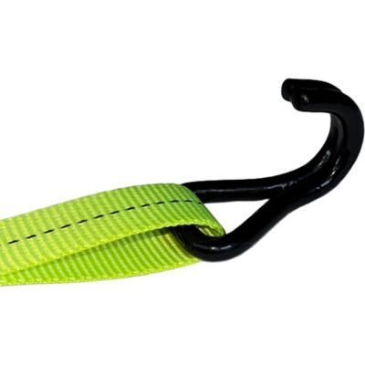 Image showing  1 in. x 16 ft. SPIN FREE Rubber Grip Handle Ratchet Strap with Wire Hooks - 2 Pack