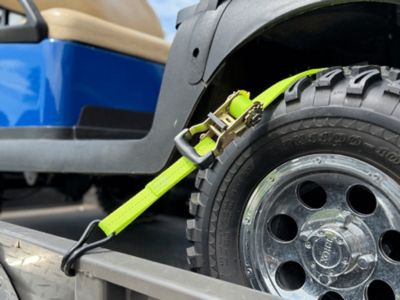 Image showing  1 in. x 16 ft. SPIN FREE Rubber Grip Handle Ratchet Strap with Wire Hooks - 2 Pack