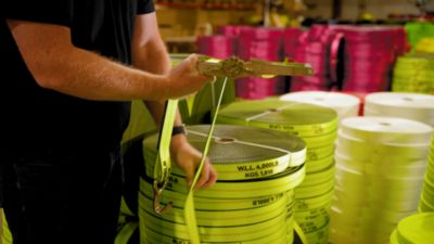 Image showing  2 in. x 16 ft. SPIN FREE Ratchet Strap with Chain Extensions - 1 Pack