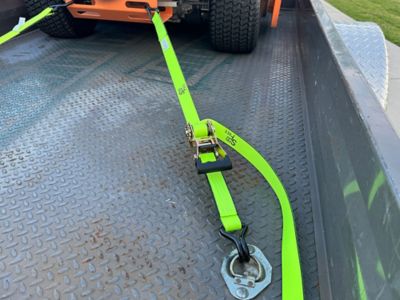 Image showing  1 - 1/2 in. x 20 ft. SPIN FREE Rubber Grip Handle Ratchet Strap with Coated Wire Hooks - 1 Pack