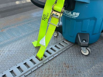 Image showing  2 in. x 12 ft. SPIN FREE Interior Ratchet Strap with Spring E-Fittings - Yellow Webbing - 2 Pack