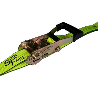 Image showing  2 in. x 30 ft. SPIN FREE Rubber Grip Handle Ratchet Strap with Flat Hooks - 1 Pack