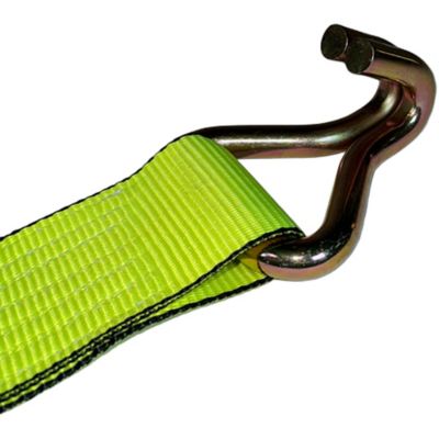 Image showing  3 in. x 30 ft. SPIN FREE Long Handle Ratchet Strap with Wire Hooks - 1 Pack