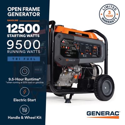 Image showing  9500 Watt Tri-Fuel Portable Generator 49 State