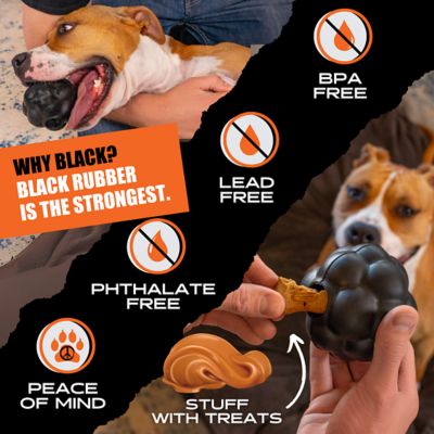 Image showing 6 th Monster K9 Dog Toys Rumble Ball - Durable Dog Ball for Aggressive Chewers - Natural Rubber