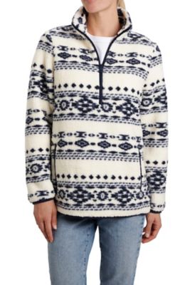 Vintage Threads Women's Printed Half Zip Sherpa