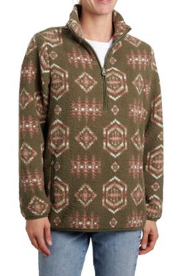 Vintage Threads Women's Printed Half Zip Sherpa